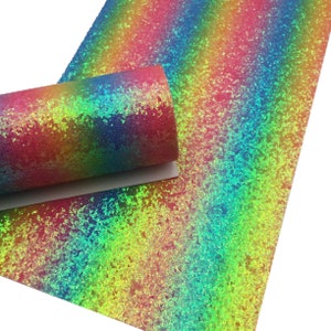 SNOW CONE Chunky Glitter Canvas Sheet,  Iridescent Glitter Fabric Sheet - 549