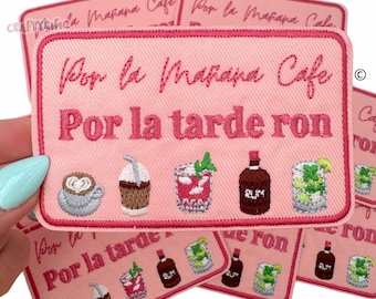 Puerto Rico Patch, Trucker Hat Patches, Cafe con Ron Patch, Preppy Patch, Girly Patch, Embroidery Patch, Iron on Patch
