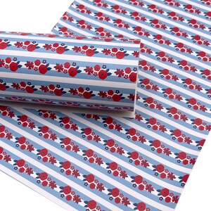 Patriotic Floral Custom Print Faux Leather Sheet