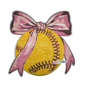 Softball Sequin Patch, Game Day Large Patches, Iron On Patch, T-Shirt patch, Heat Transfer Patch