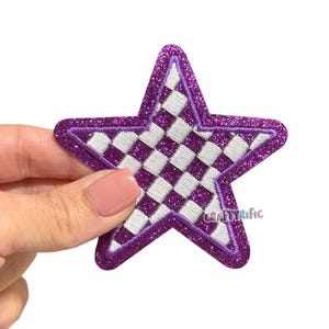 Purple Checkered Star Patch