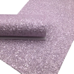 PERIWINKLE PURPLE FROSTED Chunky Glitter fabric Sheets, Chunky Glitter Faux Leather, Glitter Fabric for Bows and Crafts - 0739