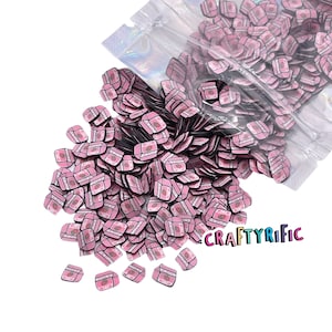 Strawberry Milk Carton Polymer Clay Slices, Polymer Clay Slices, Fake Sprinkles, Jimmies, Clay Slices for Nails, Resin Crafts and Slime