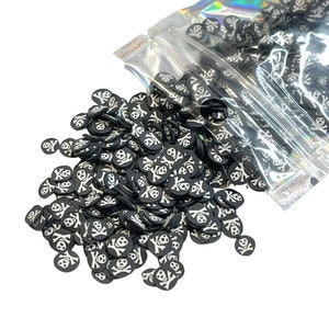 Skulls Polymer Clay Slices, Halloween Polymer Clay Slices, Fake Sprinkles, Jimmies, Clay Slices for Nails, Resin Crafts and Slime