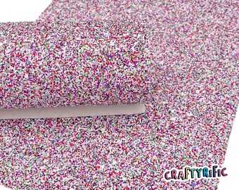 Christmas Mix Chunky Glitter Sheet, Mix Chunky Glitter, Glitter Canvas Sheet, Canvas Fabric for Bows - 0638