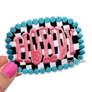 Howdy Turquoise Patch, Western Patch,  Rodeo Patch, Cowgirl Patch, Trucker Hat Patches, Embroidery Patch, Iron on Patch