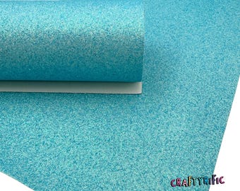 Aqua Blue Iridescent Fine Glitter Fabric Sheet