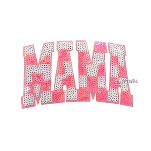 Mama Checkered Sequin Patch, Preppy Patch, Girly Patch, Embroidery Patch, Iron on Patch, Trucker Hat Patches,