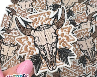 Cow Skull Patch, Cow Patch, Rodeo Patch, Cowgirl Patch, Western Patch, Trucker Hat Patches, Embroidery Patch, Iron on Patch