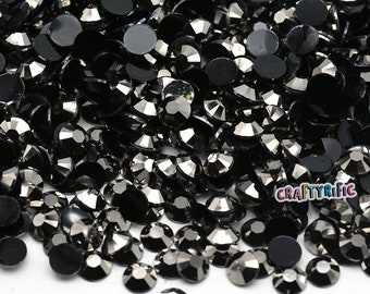 Jet Hematite Jelly Rhinestones Pack of 1000, Non Hot fix Resin Rhinestones, Choose Size 4mm or 5mm