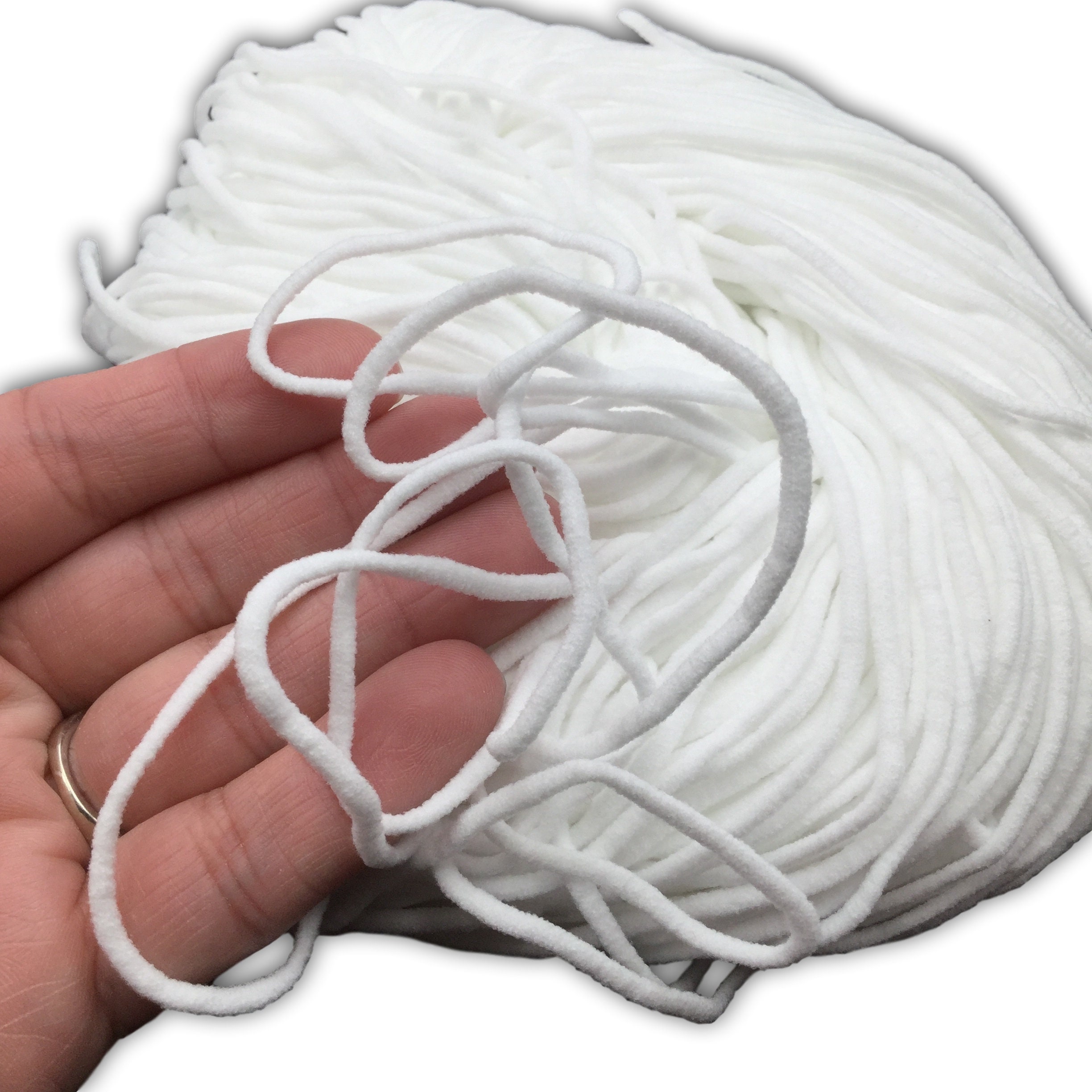 White 1/4 Inch Elastic for Sewing Face Mask Skinny Elastic by the Yard Thin  Braided Elastic 6mm Elastic Band Rope Cord Flat Flat Strap 
