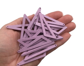 10 pcs LILAC Triangle Wood Earring Pendant, Wood Earring Blanks, Unfinished Wooden Pendant, DIY Wooden Earring