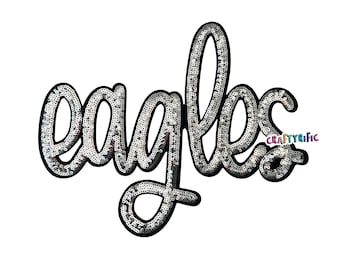 Eagles Sequin Patch, Mascot Game Day Large Patches, Iron On