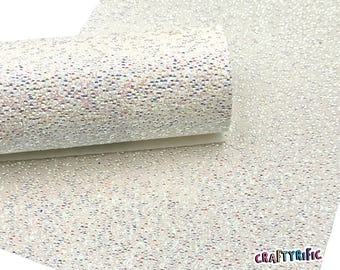 White Bubbles Chunky Glitter Fabric Sheet, Fabric Canvas for Hair Bows, Earrings & DIY Crafts