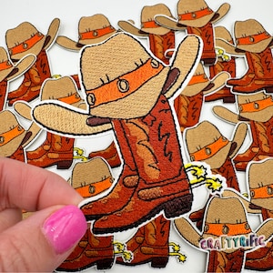 Cowboy Boots Patch, Western Patch,  Rodeo Patch, Cowgirl Patch, Trucker Hat Patches, Embroidery Patch, Iron on Patch