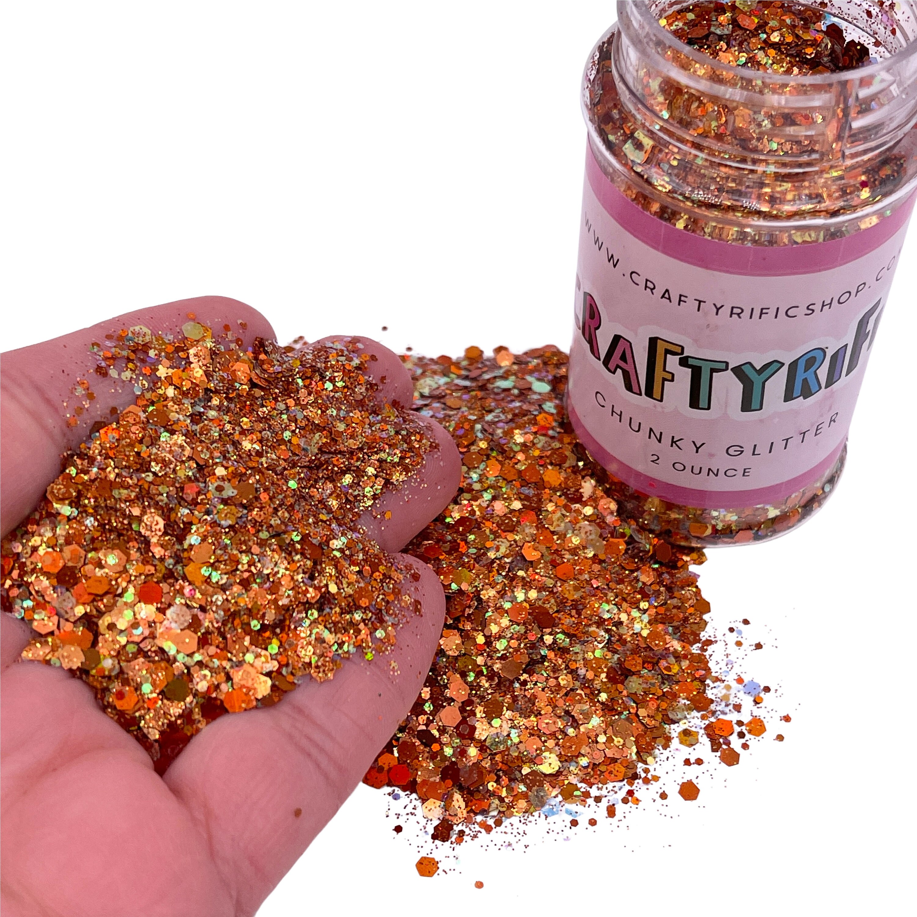 2oz Amber Chunky Glitter Shaker Bottle Etsy