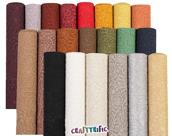 Floral Lace Embossed Faux Leather Rolls