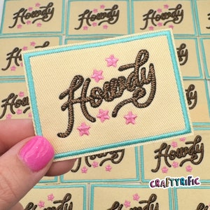 Howdy Patch, Western Patch,  Rodeo Patch, Cowgirl Patch, Trucker Hat Patches, Embroidery Patch, Iron on Patch