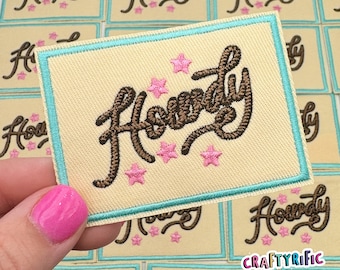 Howdy Patch, Western Patch,  Rodeo Patch, Cowgirl Patch, Trucker Hat Patches, Embroidery Patch, Iron on Patch