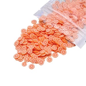 Orange Fruit Clay Slices, Polymer Clay Slices, Fake Sprinkles, Jimmies, Clay Slices for Nails, Resin Crafts and Slime