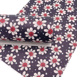 Floral Halloween Faux Leather Sheet