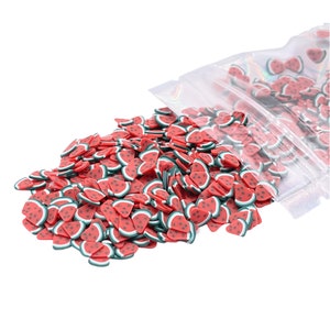 Watermelon Clay Slices, Polymer Clay Slices, Fake Sprinkles, Jimmies, Clay Slices for Nails, Resin Crafts and Slime