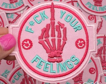 Trucker Hat Patches, F your Feelings Patch, Funny Patch, , DIY Patch, Girly Patch, Embroidery Patch, Iron on Patch