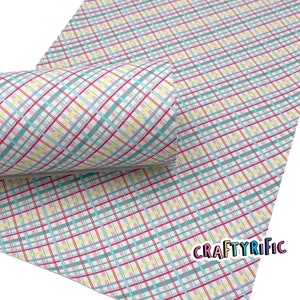 Holiday Plaid Faux Leather Sheets, Christmas Custom Leather Sheets, Leather for Earrings