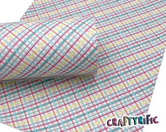 Holiday Plaid Faux Leather Sheets, Christmas Custom Leather Sheets, Leather for Earrings