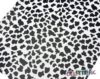 Cow Print Smooth Faux Leather Sheets, Custom Leather Sheets, Leatherette for Crafts, Leather for Earrings