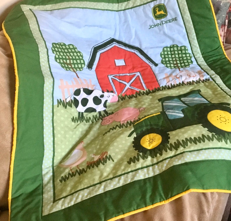 John Deere baby quilt baby quilt toddler quilt John Deere Etsy