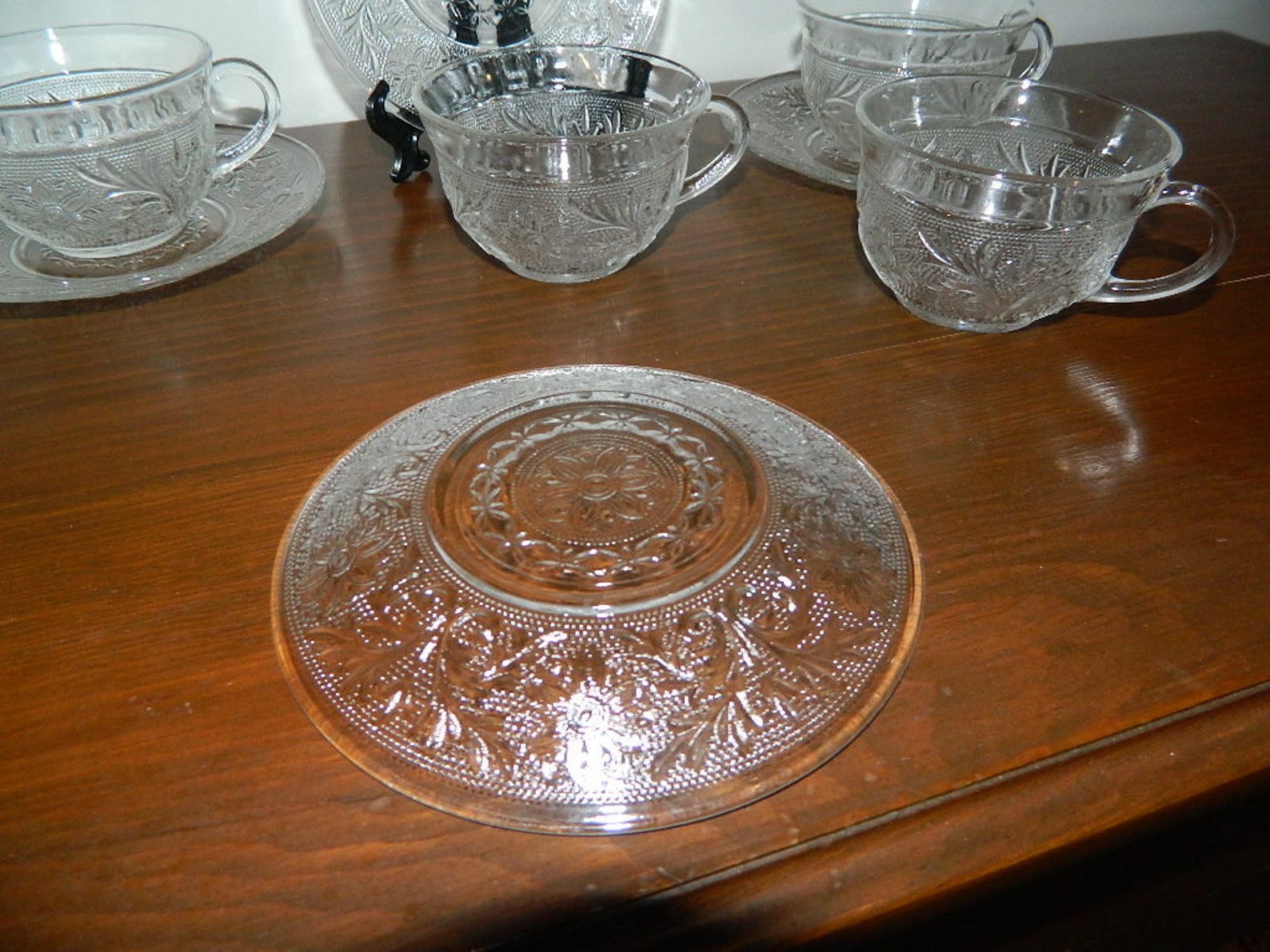 Depression Glass Vintage Anchor Hocking Clear Sandwich Pattern Etsy
