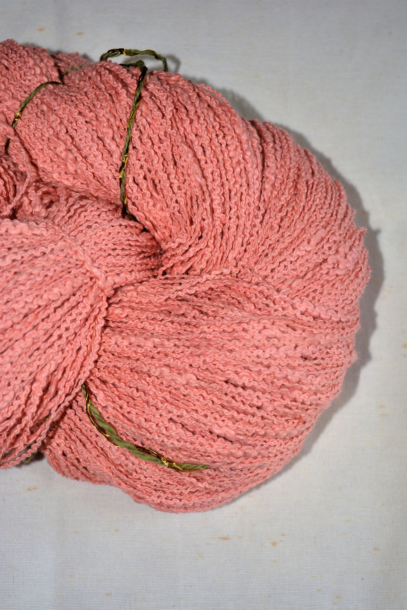 Cotton Yarn Boucle Yarn Knitting Yarn Crochet Yarn Salmon Etsy