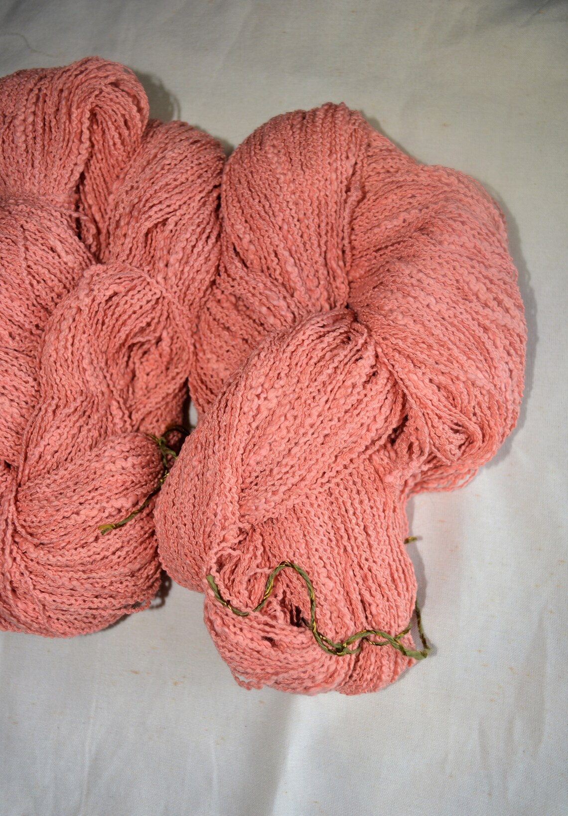 Cotton Boucle Yarn Salmon Color Yarn Cotton Yarn Etsy