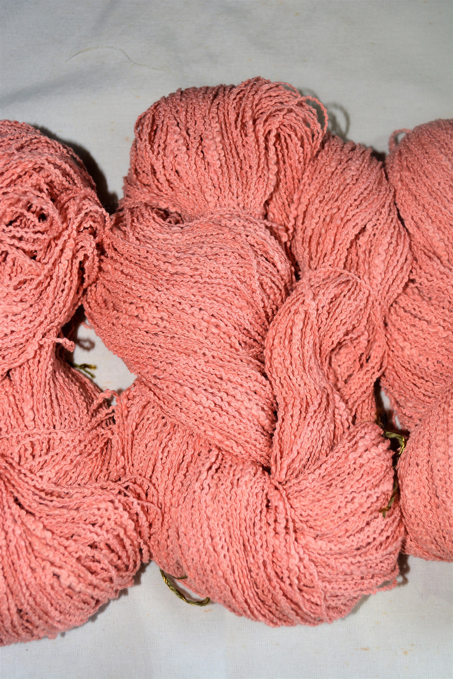 Cotton Boucle Yarn Salmon Color Yarn Cotton Yarn Etsy