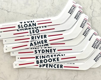 Custom Mini Sticks (set of 20), hockey party favours, hockey team gift. Custom hockey sticks