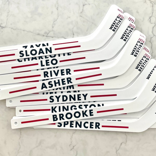 Custom Mini Sticks (set of 20), hockey party favours, hockey team gift. Custom hockey sticks