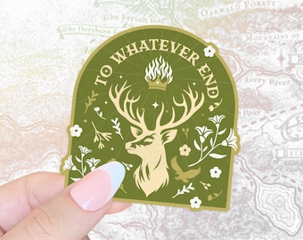 Throne of Glass Sticker, Kindle Sticker, To Whatever End, TOG, Romantasy, ACOTAR, Aelin, Book Lover, Bookish, fireheart, stag, rowan, SJM