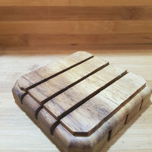 Moon Natural Wooden SoapDish, Iroko wood, Soap Dish, Soap Holder, Wooden Soap Tray