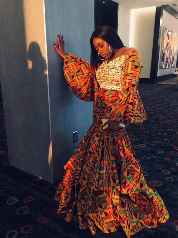 Queen Latifa Wedding Prom Dress Ankara Dress African Women s Dress Dashiki Prom Dress Bespoke Dashiki Dress African Women Clothing Etsy