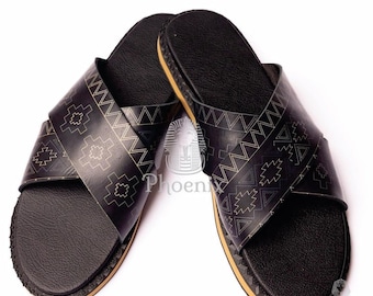 Ahenema Slippers, African Slippers, Slippers, Cross Slippers, African Wedding Slippers, Traditional Slippers, Royal Slippers