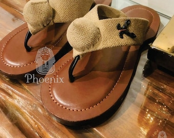 Ahenema Slippers, African Slippers, Slippers, Cross Slippers, African Wedding Slippers, Traditional Slippers, Royal Slippers