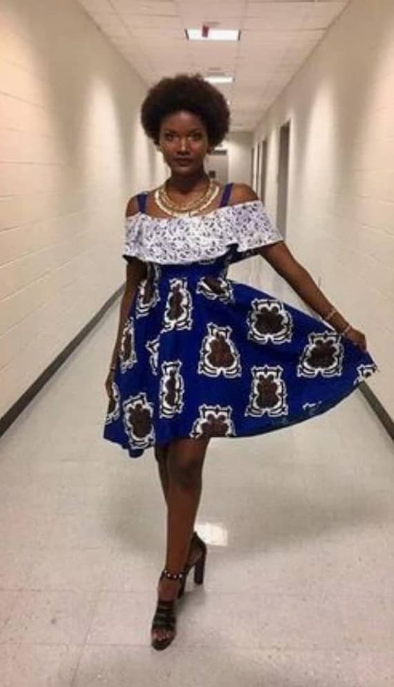 dashiki dress Blue Print Ankara dress 