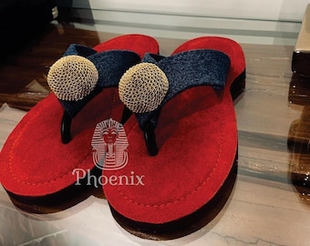 Ahenema Slippers, African Slippers, Slippers, Cross Slippers, African Wedding Slippers, Traditional Slippers, Royal Slippers