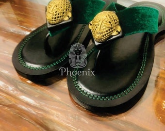 Ahenema Slippers, African Slippers, Slippers, Cross Slippers, African Wedding Slippers, Traditional Slippers, Royal Slippers