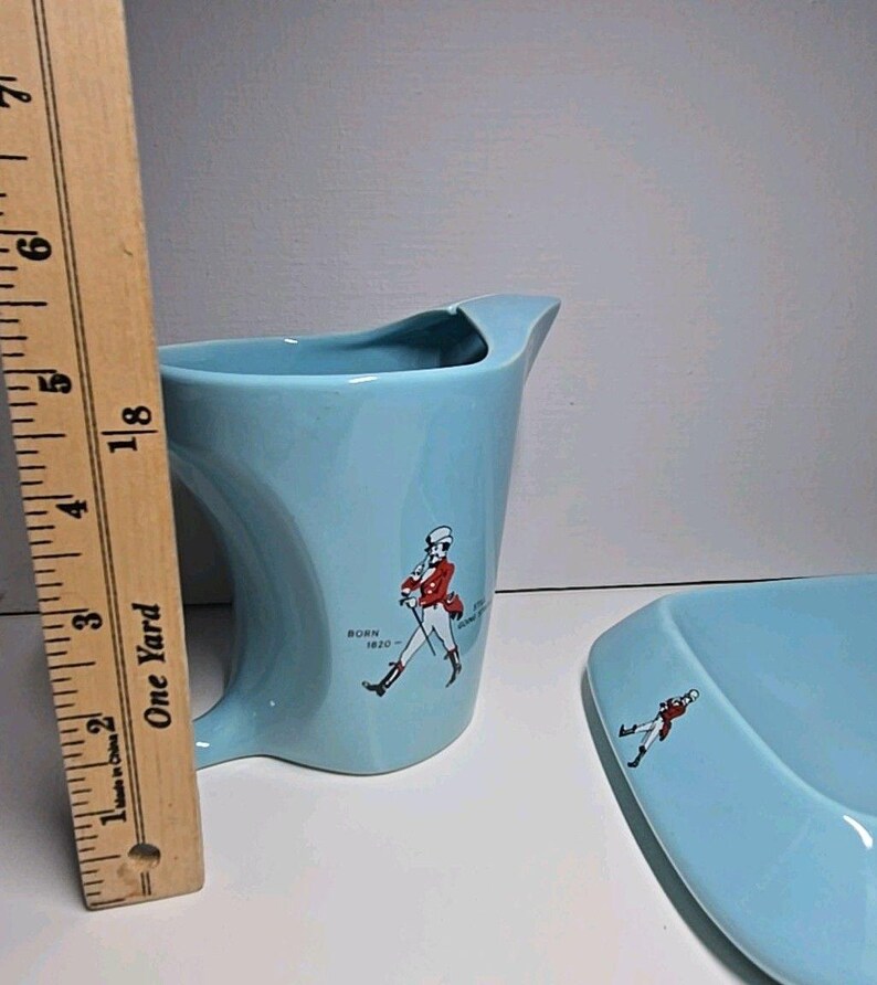 Vtg Johnnie Walker Water Jug Pitcher And Ashtray Dish Set Wade England image 7