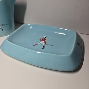Vtg Johnnie Walker Water Jug Pitcher And Ashtray Dish Set Wade England image 4