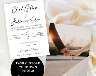 Minimalist Wedding Invitation Printable | Editable Wedding Template | Personalized Gift | Jet Template