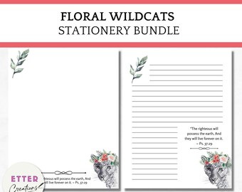 JW Writing Paper Set, Wildcat Flower Heads, Writing Paper JW Gifts, Floral Stationery Set, 8.5x11
