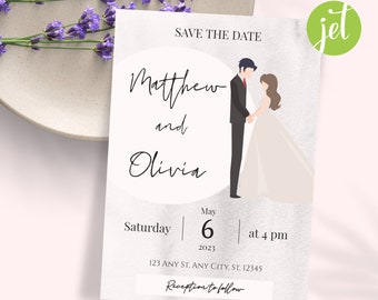 Editable Wedding Invitation Template | Do It Yourself Wedding Invite | Personalized Gift | Jet Template | 5x7 Size